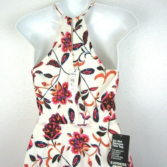 Express Halter Dress Floral 2 NEW Fit & Flare - Picture 7 of 8